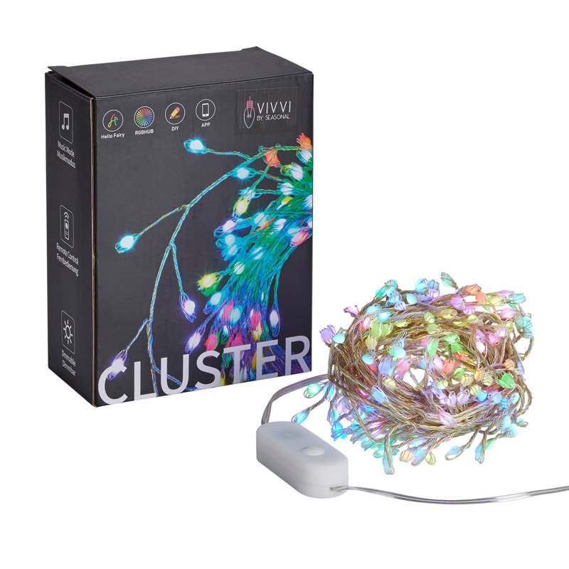 Vivvi App Based RGB Cluster Lights, 19.7' 200 LEDs
