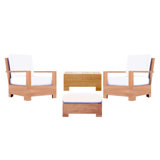 Leveb Outdoor 4 - Piece Teak Conversation Set