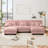 Luxury Modular Sectional Sofa Couch - Oversized U Shaped Cloud Couch For Living Room, Deep Seat Sofa With 2 Ottomans-740325083-740325082
