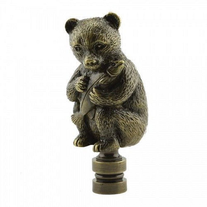 Baby Bear with Fish Lamp Finial