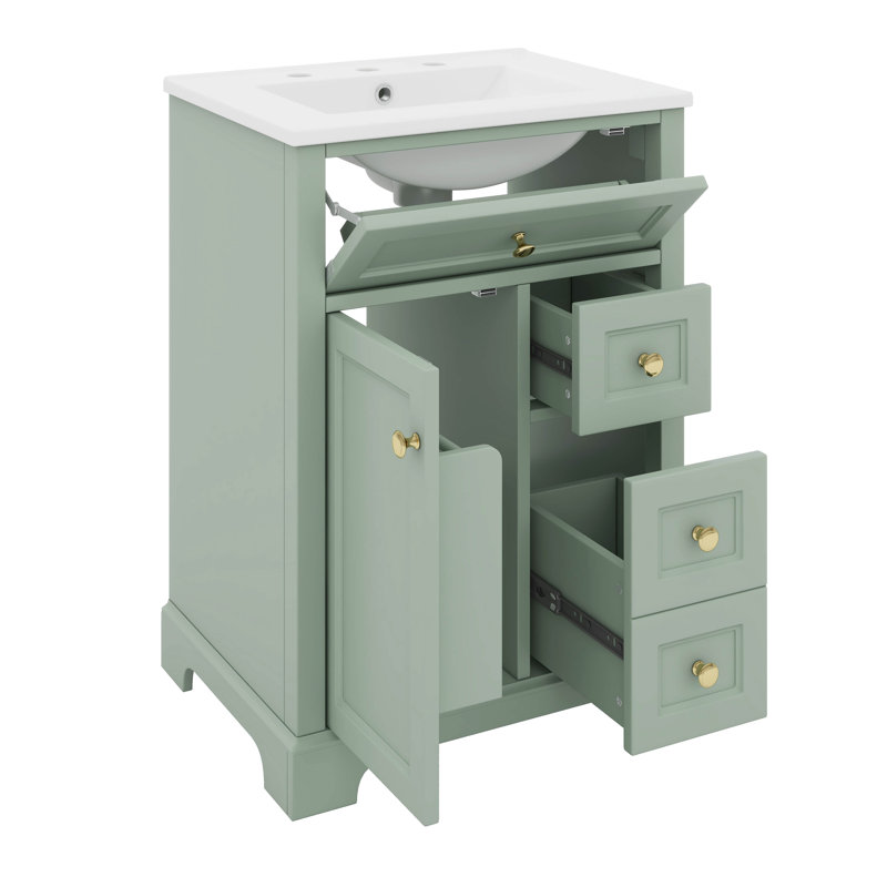 Ensemble de meuble-lavabo 24 po avec lavabo 24 po, Vert
