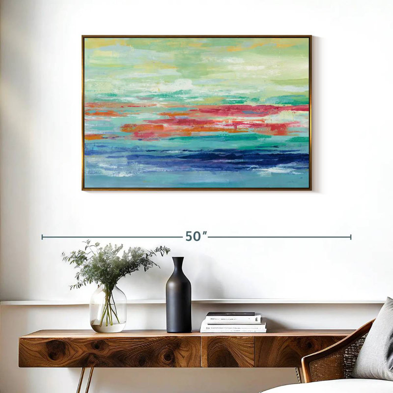 California Surf, Cadre flottant doré, 37 po x 25 po