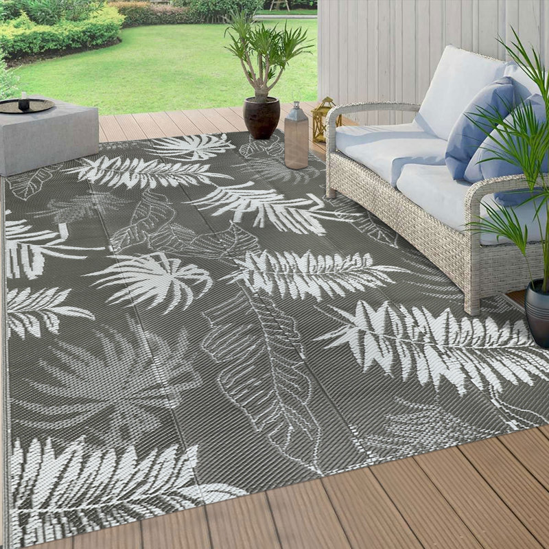 Outdoor Rug  Patio Waterproof, Reversible Outdoor Plastic Straw Rug RV Mat, Indoor Outdoor Carpet Large Area Rug for Patio Camping Deck Backyard Balcony Picnic Beach