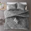 Très grand / très grand édredon en velours et coussin décoratif gris et rembourré-116011205-116011206