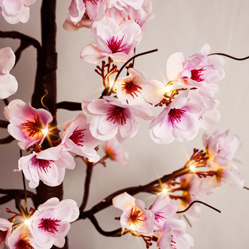 6FT Cherry Blossom Tree with 96 Fairy Lights, Artificial Lighted Tree