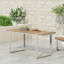 Table d'appoint carrée en bois d'acacia de 50 cm, table de chevet extérieure à lattes pour patio, balcon, jardin et salon