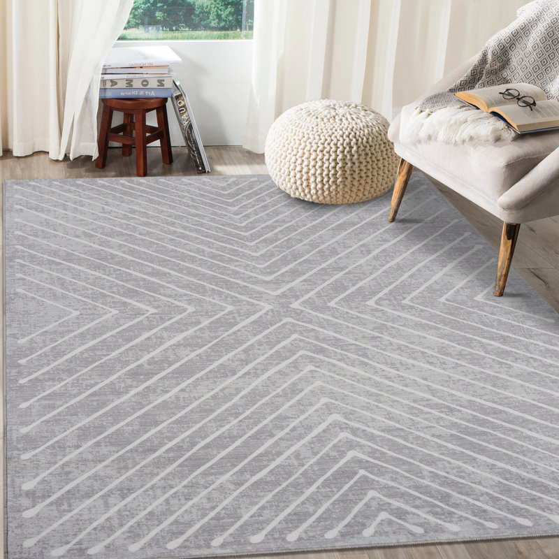 Machine Printed Area Rug, Blue, Rectangle 160 x 230cm