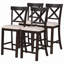 Ensemble de 6 tables de salle à manger à hauteur de comptoir avec 4 chaises et un banc-1763872425