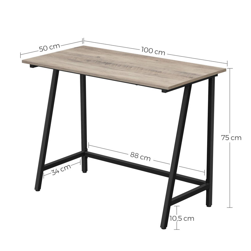 Mariners Metal Base Writing Desk, Greige