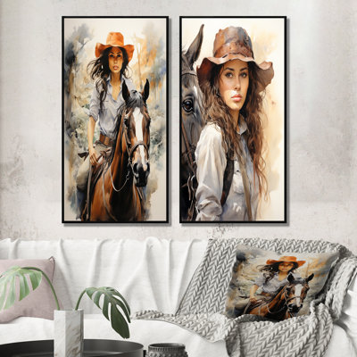 «Cowgirl Trailblazing Spirit», 2 pièces sur toile