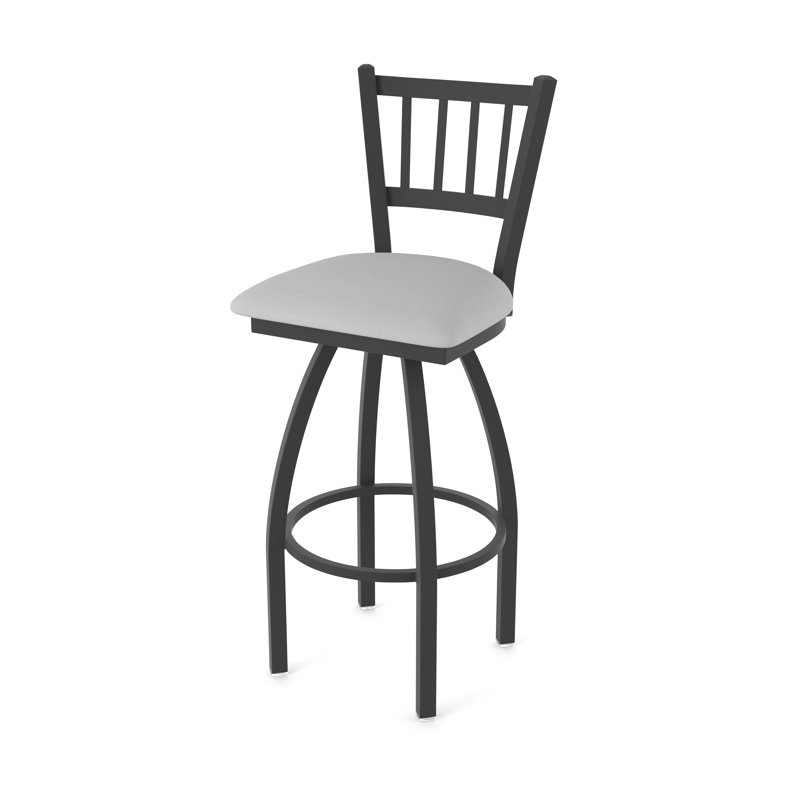 Tabouret pivotant 810 Contessa, Noir froissé, Vinyle - gris Folkstone Canter, Très grand (siège d'une hauteur de 36 po)