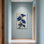 Plantes et fleurs Fleurs bleues sur fond doré et blanc