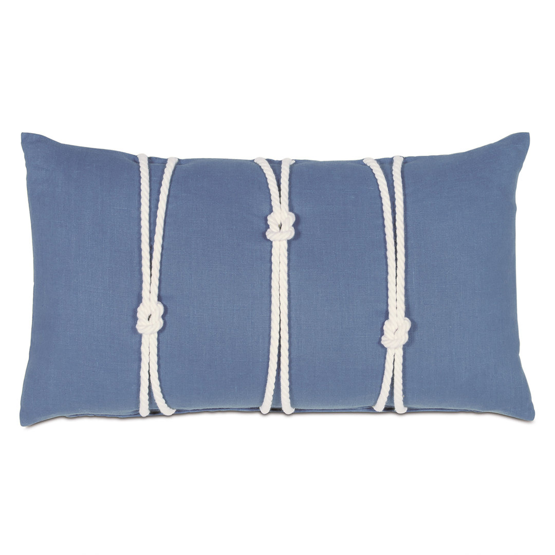 Maritime Breeze Sapphire Outdoor Linen Lumbar Pillow Cover & Insert Eastern Accents