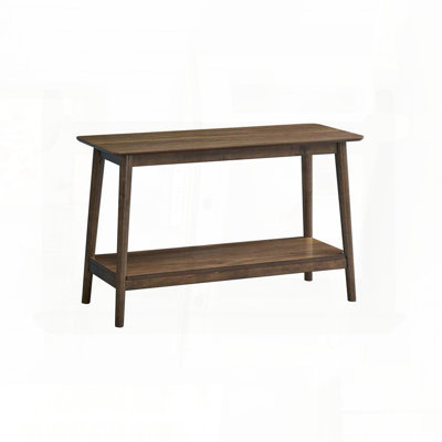 Walnut Sofa Table with Shelf in Contemporary Style