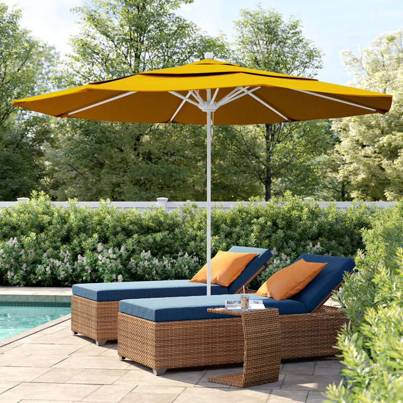Parasol de marché 11 pi Hibo, Toile toile Sunbrella® jaune tournesol