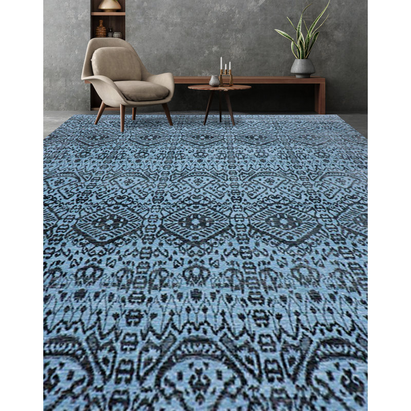 Hand Woven Wool Area Rug, Rectangle 9' x 11'11"