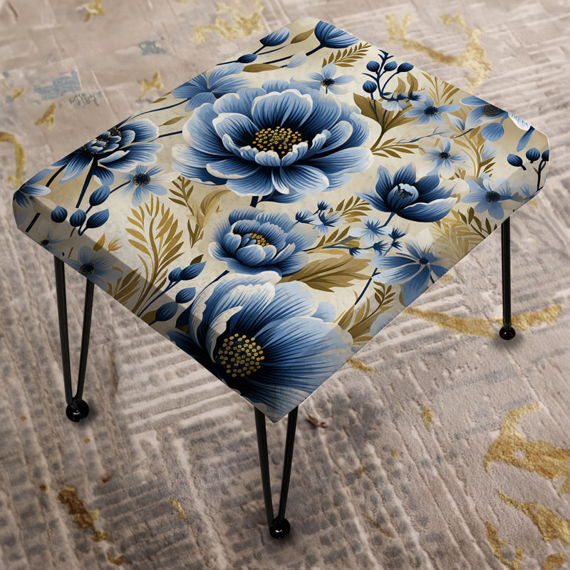 Kyriah - Floral Rectangle Ottoman