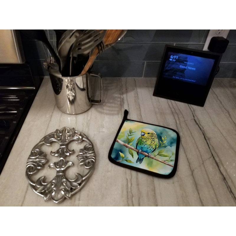 Budgerigar Pair of Pot Holders