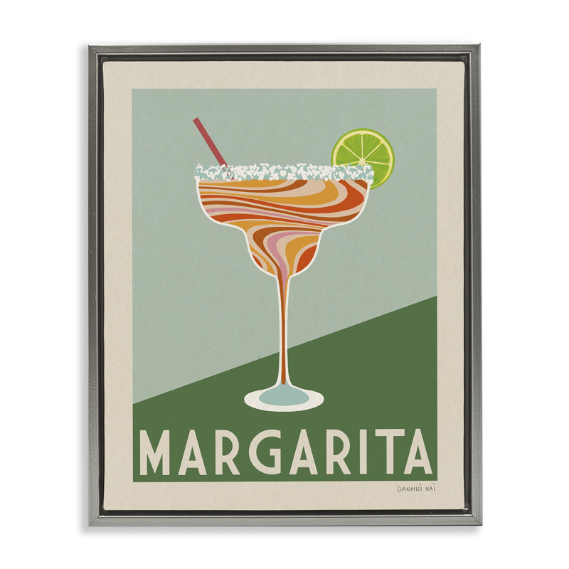  Art rétro sur toile margarita tourbillonnant par Danhui Nai, H 21 po x l 17 po, Cadre flottant gris lustré