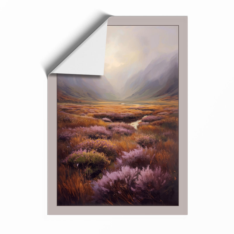 Highland Valley Mist Scandinavian - Framed Print, Unframed, A3 - 42.0 x 29.7 cm