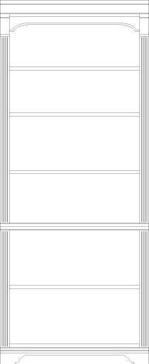 Brookhaven Bookcase, 78.25" H x 32" W x 14.25" D