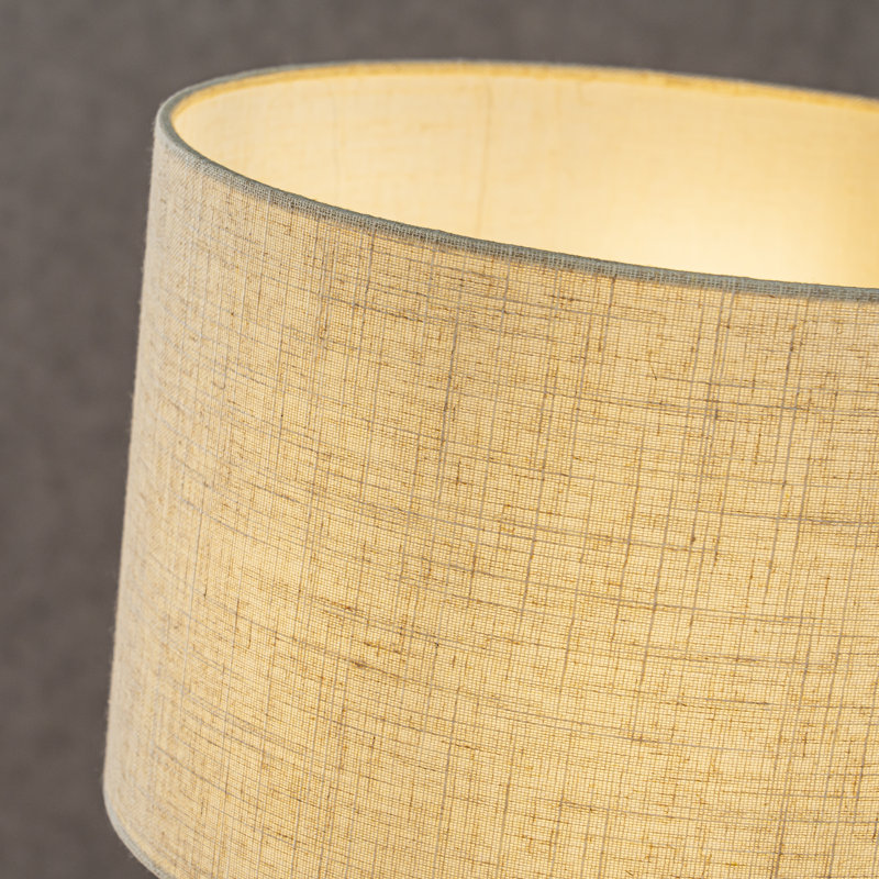 20'' Natural Rattan Bedside Table Lamp Coastal Nightstand Lamp with Classic Beige Fabric Shade for Bedroom, Living Room