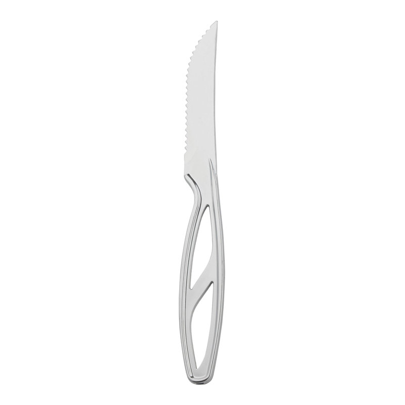 Couteaux à steak jetables en plastique argenté - Couteaux 360, Silver