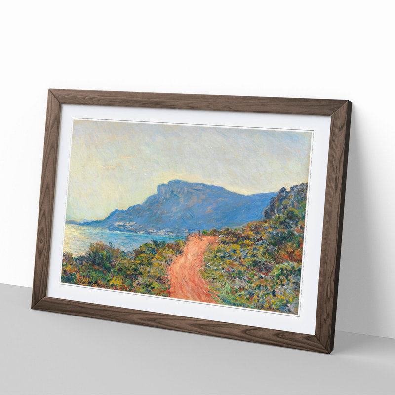 La Corniche Near Monaco by Claude Monet - Framed Print, Walnut Framed, 36cm H x 48cm W x 2cm D
