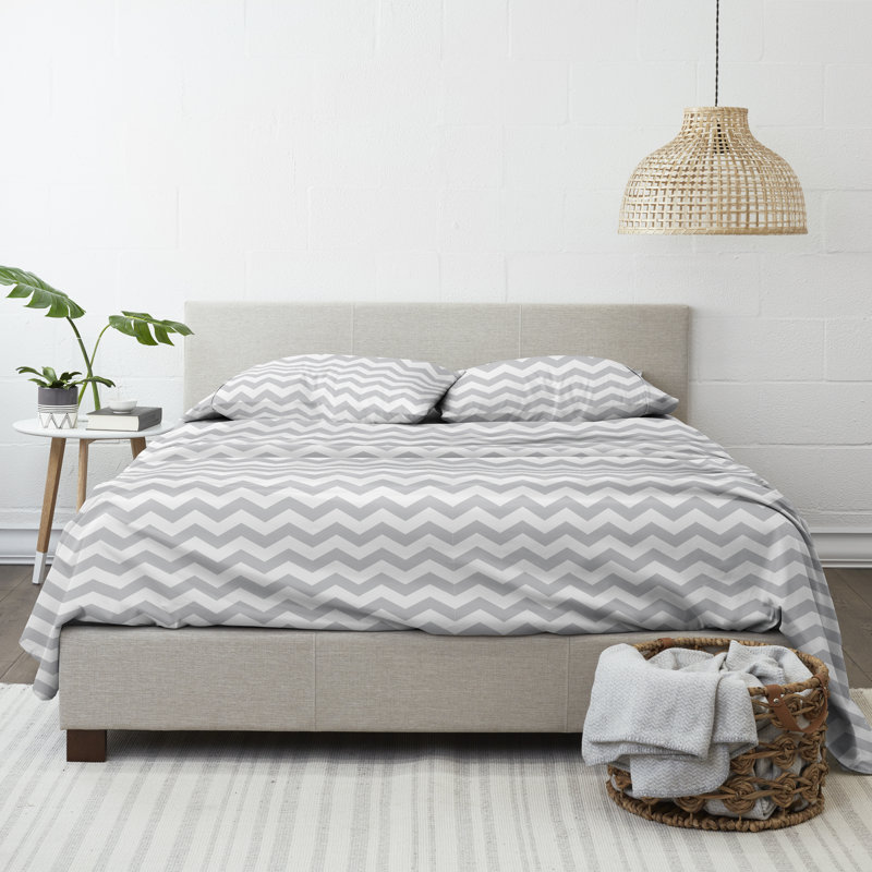 Becky Cameron™ Microfiber Geometric Sheet Set, Gray, California King