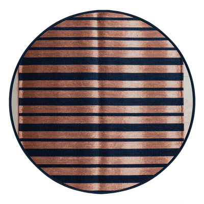 Tapis gris à rayures horizontales lavable à la machine
