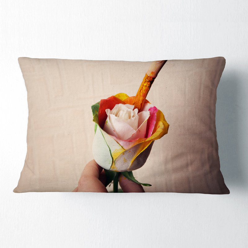 Coussin lombaire magnifique rose painting person