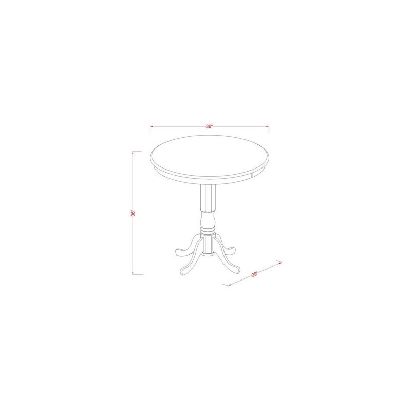 Ensemble de salle à manger 3 pièces à hauteur de comptoir pour petits espaces comprenant une table ronde en bois avec piédestal et 2