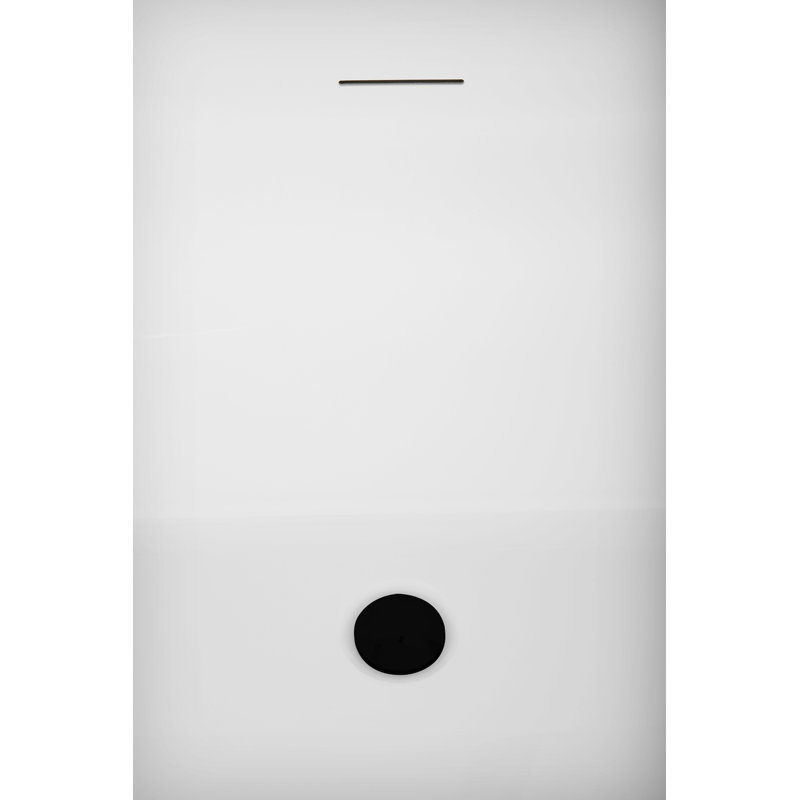 61" Streamline Soaking Freestanding Tub and Tray With Drain, Matte Black