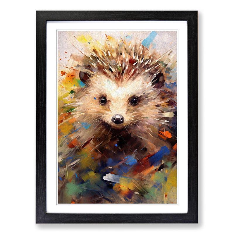 Hedgehog Gestural - Framed Print