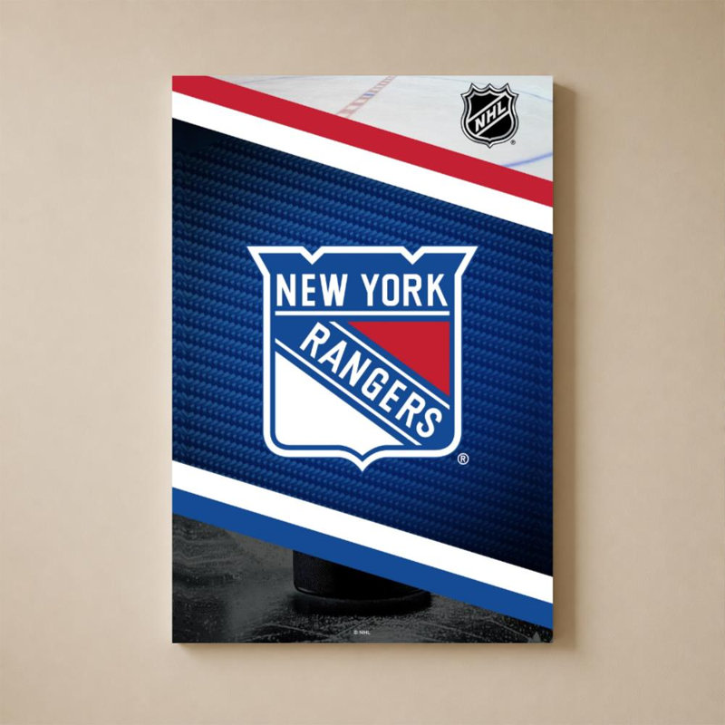 Décoration murale des Rangers de New York (NHL), H 36 po x l 24 po, Wrapped Canvas, Ne s’applique pas