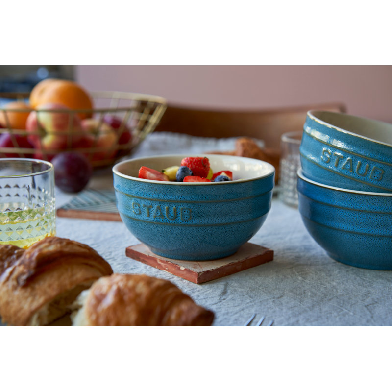 Staub Ceramique 4-Pcs Ceramic Bowl Set, Ancient Turquoise