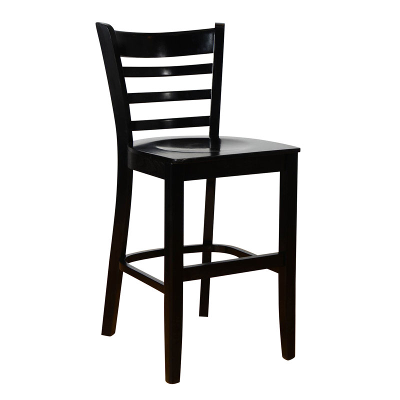 Likens Solid Wood Counter Stool, Black