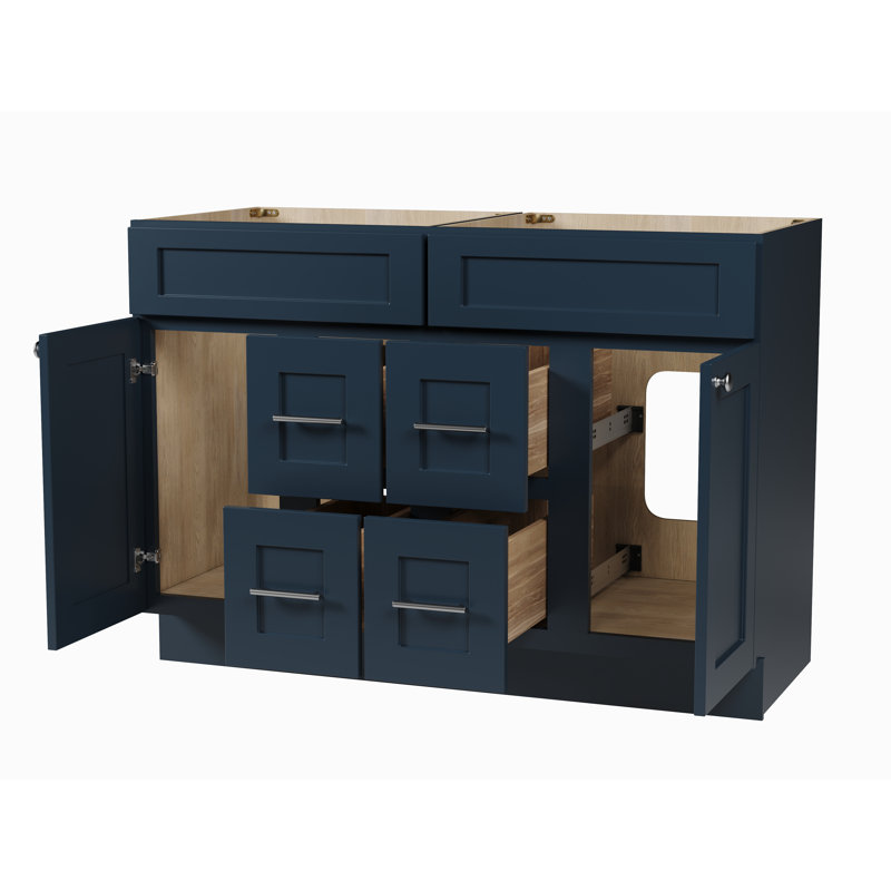 Armoire pour meuble-lavabo double 48 po Disar, Bleu