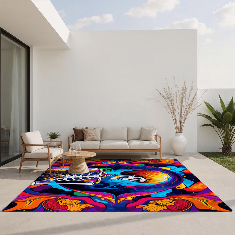 Neon Infinity Indoor And Outdoor Area Rug, Rectangle 3' x 5'