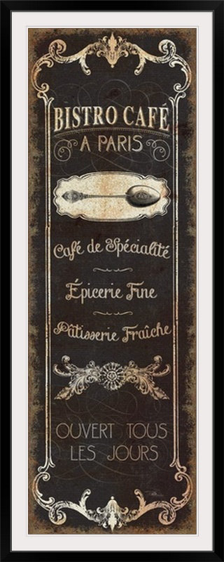 Panneau-ii de l’impression Parisian Sign, Cadre noir, H 56 po x l 24 po x P 1 po