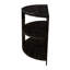 Élégante console en forme de demi-lune, 2 tablettes ouvertes, finition gris anthracite et décorations en métal pour la chambre à coucher, le salon, la table de vestibule contemporaine, gris
