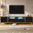 70.9'' Modern TV Stand For Tvs Up To 80 Inches, Entertainment Center With 2 Shelves And LED Lights, TV Storage Cabinet With 2 Drawers, 2 Cabinets And Metal Legs For Living Room-2087263526