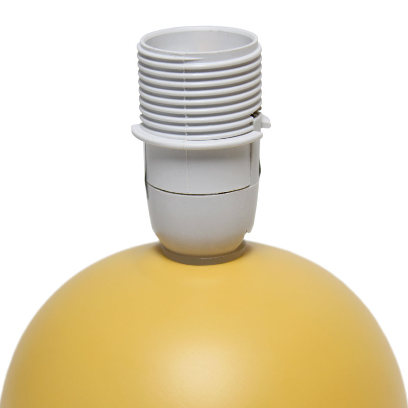 Petite Yellow Ceramic Orb Base Table Lamp Set with Tapered Drum Shade
