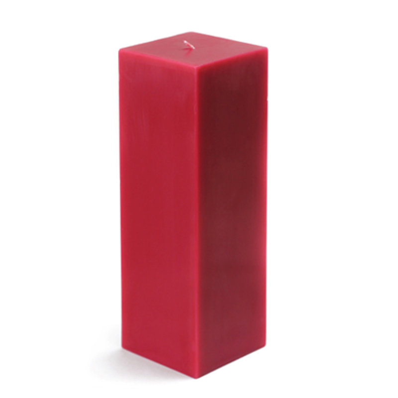 Bougie cylindrique sans parfum, Carré rouge