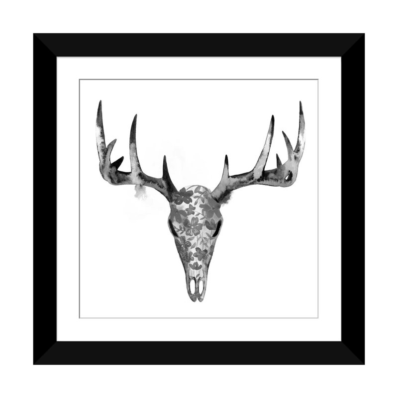 « botanic mount i », impression sur toile, H 16 po x l 16 po x P 1 po, Papier d'art encadré noir, Blanc
