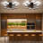 21.7" Ceiling Fan Light With Dimmable Light & Remote Control, Windmill-shaped Flush Mount Ceiling Fan 6 Speeds Reversible Low Profile With 5 Blade For Kitchen Dining Room Bedroom Livng Room Hallway