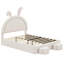 Lit double rembourré en forme de lapin avec 2 tabourets de rangement-940395712-947025857