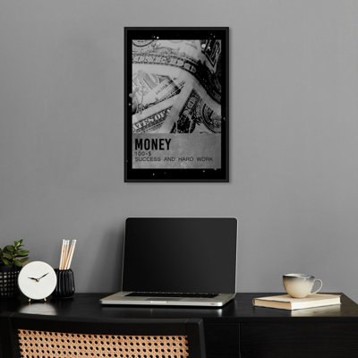 Money Swatch Silver Canvas Black and White Art Prints by Notoriart