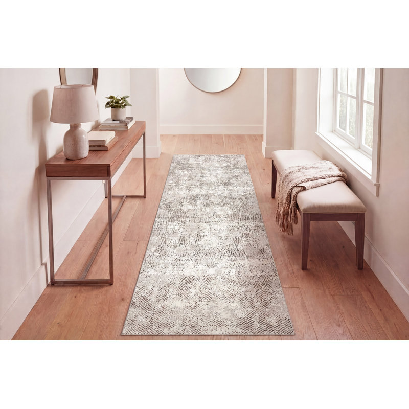 Tapis de zone ivoire Shaniya, Tapis de couloir : 2 pi 2 po x 7 pi 7 po