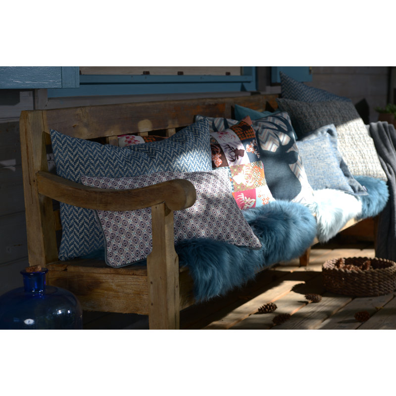 Hirsch Patchwork Square Cushion, Red